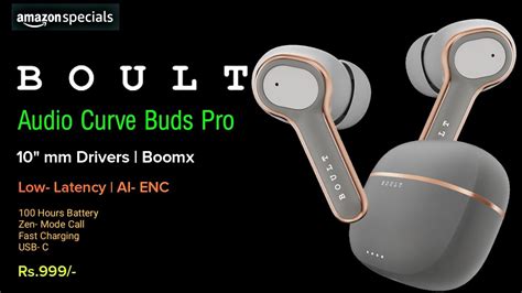 Boult Audio Curve Buds Pro TWS Earbuds 10mm Drivers ENC EQ Low