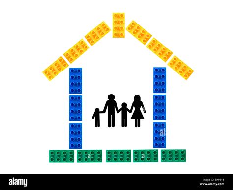 A house assembled from toy building blocks Stock Photo - Alamy