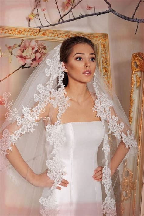 2 Layers Cathedral Lace Veil With Removable Lace Blusher Convertible Cathedral Veils 2 Tiers