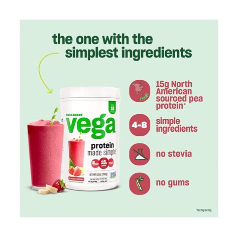 Vega Protein Made Simple Protein Powder Vanilla Stevia Free Vegan Plant Ebay