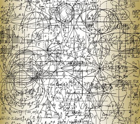 Scientific Math Vector Seamless Pattern With Handwritten Formulas