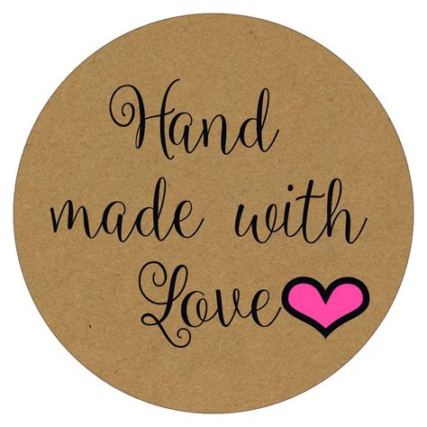 Hand Made With Love Stickers Hand Made With Love Labels - Etsy