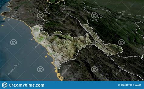 La Libertad Peru Highlighted Satellite Stock Illustration