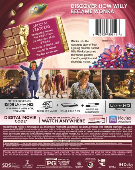 Wonka Blu Ray 4k Blu Ray Digital DVD Release Dates Editions