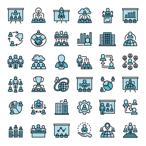 Corporate Governance Icons Set Outline Vector Chief Office 8942146 Vector Art At Vecteezy