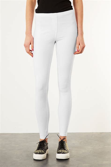 Topshop White Denim Leggings in White | Lyst