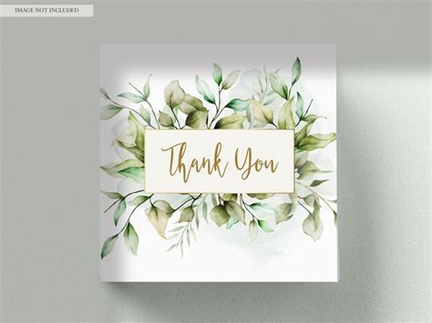 Ensemble De Cartes D invitation élégantes Feuilles Aquarelle PSD Premium