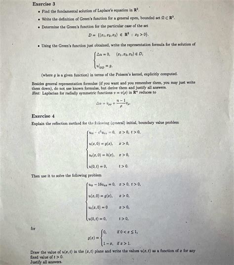 Solved Exercise Find The Fundamental Solution Of Laplace S Chegg