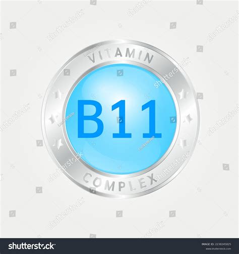 Vitamin B11 Icon Structure Circle Blue Stock Vector Royalty Free