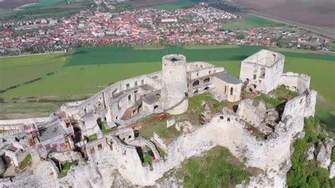 Aerial Drone View on Spis Castle. Slovakia. Ancient Castle, Spissky ...