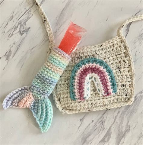 Mermaid Tail Popsicle Holder Crochet Mermaid Crochet Pop Etsy