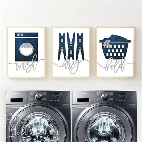 11x14 Digital Laundry Room Print Navy Laundry Room Print Laundry