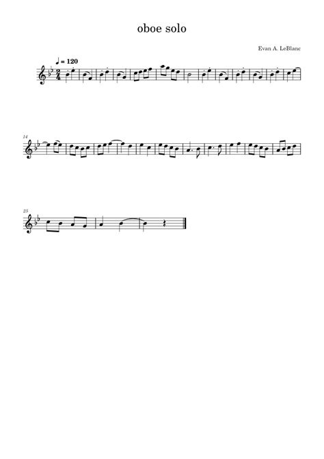 Oboe Solo Sheet Music For Oboe Solo