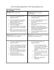 OL 125 Milestone 2 Pdf OL 125 Personal Development Plan SWOT