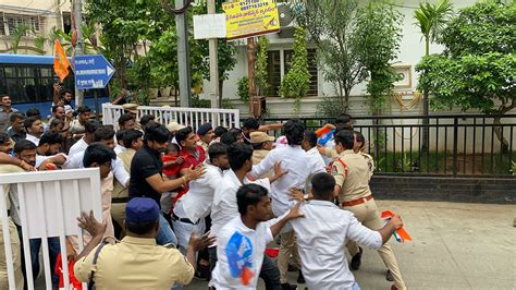 Hyderabad Protest Over Neet Issue At Union Minister Kishan Reddys