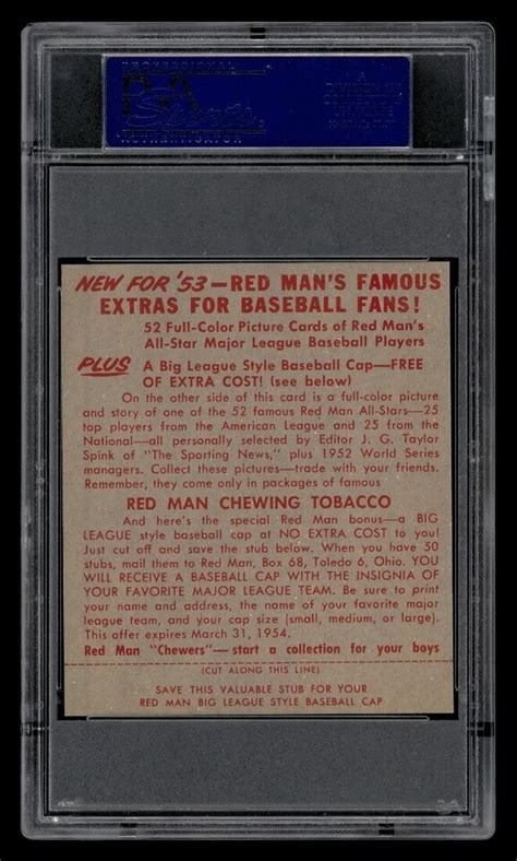 Red Man Tobacco Set Break Granny Hamner Psa Nm Ebay