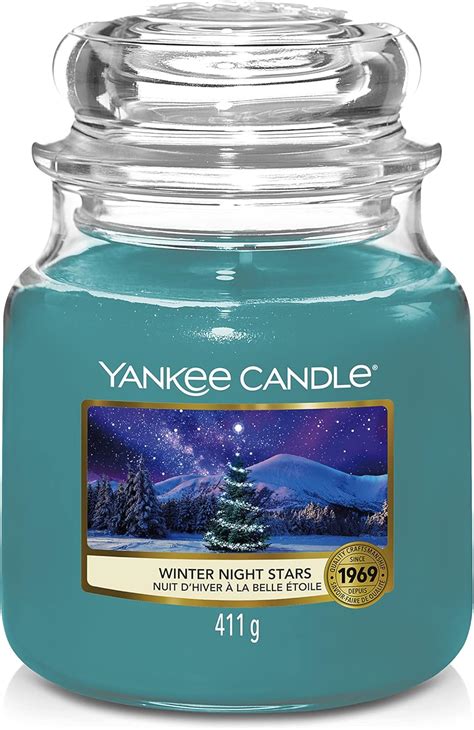 Amazon De Yankee Candle Duftkerze Mittelgro E Winter Night Stars