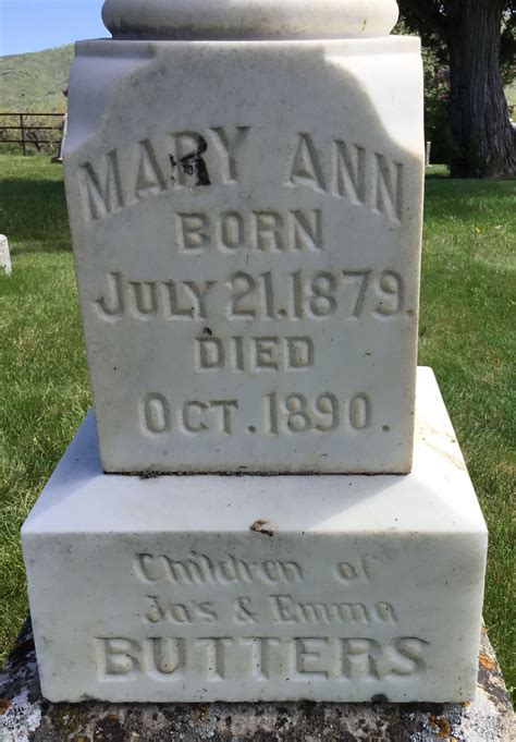 Mary Ann Butters 1879 1890 Mémorial Find a Grave