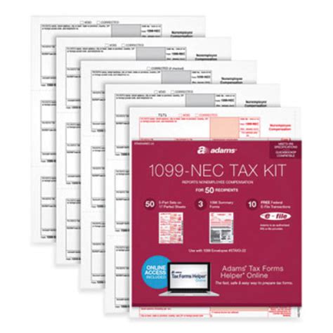 Adams Nec Tax Form Bundle Inkjet Laser Five Part