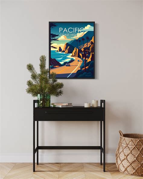 Pacific Coast Highway Retro Art Print Pacific Coast Hwy Art Etsy