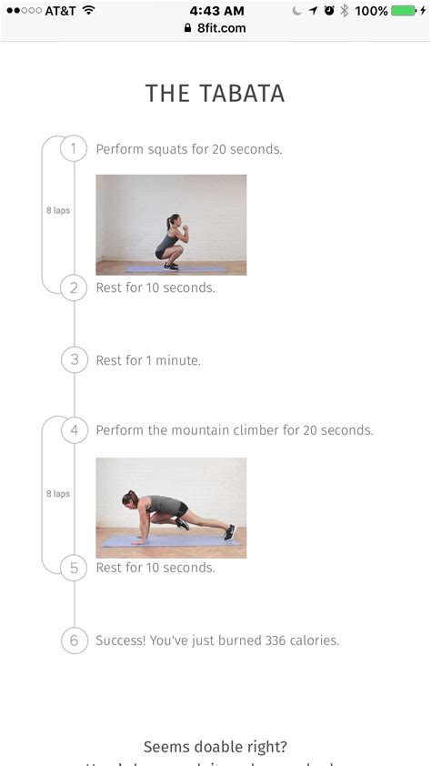 Tabata | Tabata, 10 minute workout, Squats