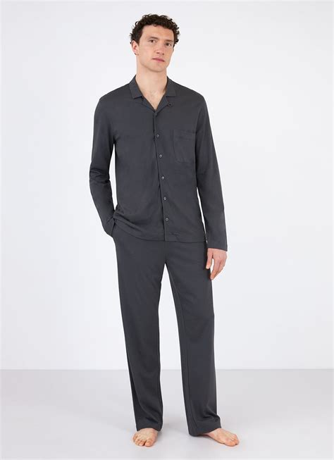 Mens Cotton Modal Lounge Pant In Charcoal Sunspel