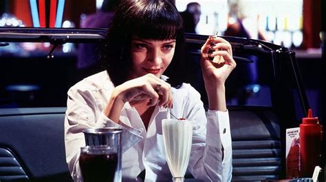 Femmes Actrice Brune Cheveux Courts Uma Thurman Mia Wallace Pulp