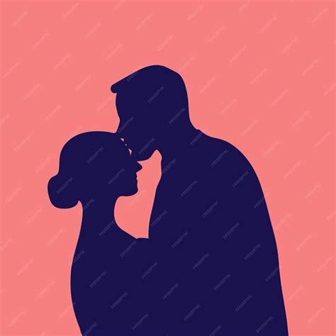 Premium Vector A Man Kisses A Woman On The Forehead Blessing