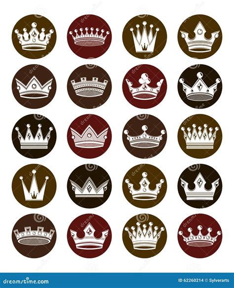 Set of 3d White Royal Crowns . Majestic Classic Symbols, Stock Vector - Illustration of luxury ...