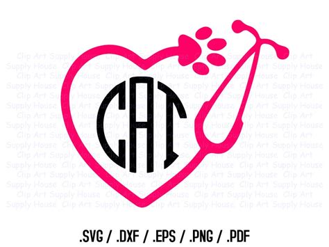 Paw Stethoscope Svg Clipart Svg Office Wall Art Pet Svg File