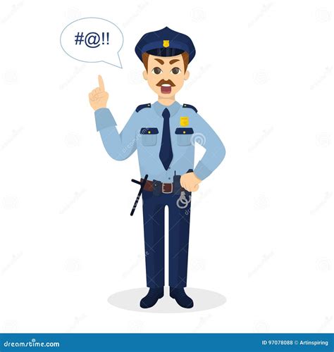 Angry Policeman Police Officer Cartoon 228631279