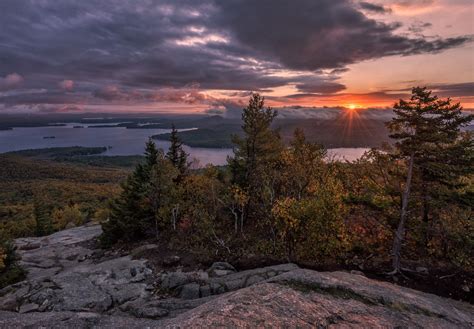 Incredible Autumn Sunrise On The Lakes Region Of New Hampshire