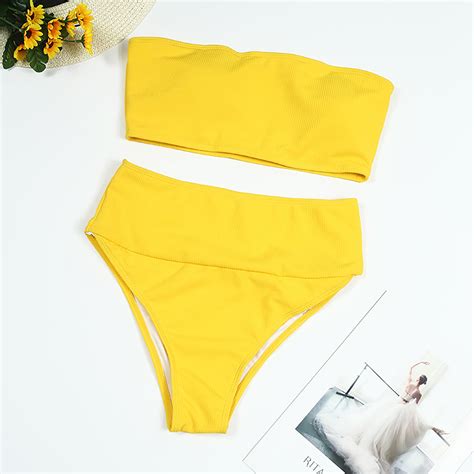 Tponi Women S Bikini Swimsuits Bikinis Yellow Bandeau Swimsuits For Women S Walmart