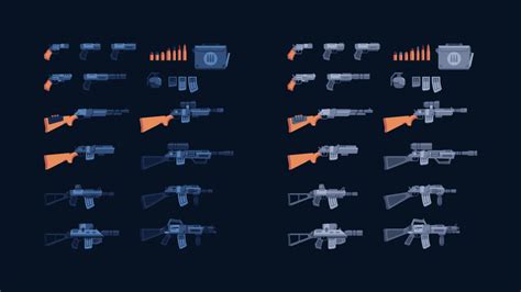 2D Guns - game assets by Kay Lousberg