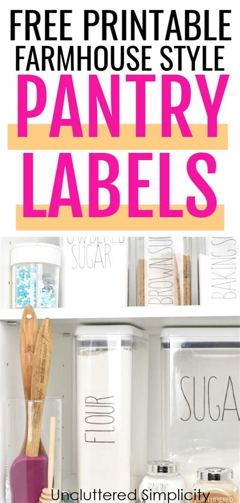 Organize Your Pantry With These Free Printable Pantry Labels Inspired