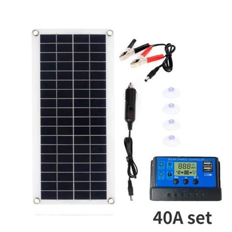 Panneau Solaire Kit De Panneaux Solaires W V Chargeur Double Usb