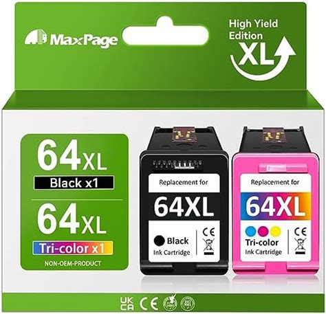 Original Hp 64xl Black High Yield Ink Cartridge Works With Hp Envy Photo 6200 7100 7800