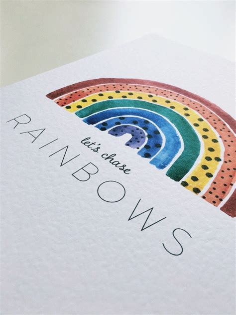 LET'S CHASE RAINBOWS Watercolour Rainbow Print Artwork - Etsy