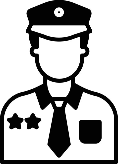 Policeman Glyph And Line Vector Illustration 41158977 Vector Art At