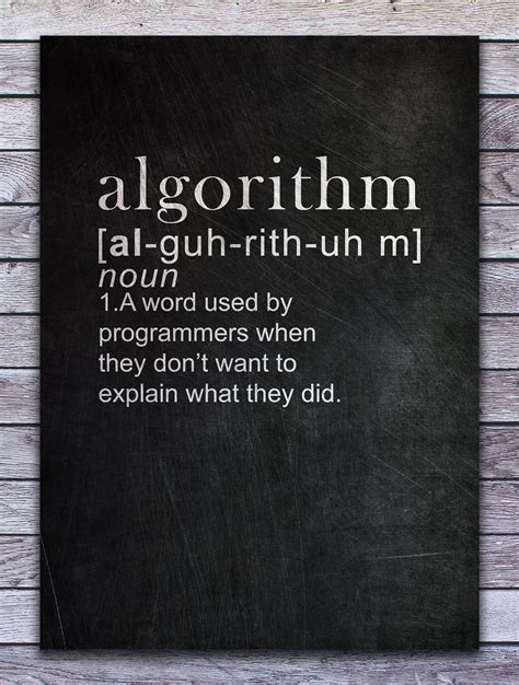 Algorithm definition programmer wall art metal poster – Artofit