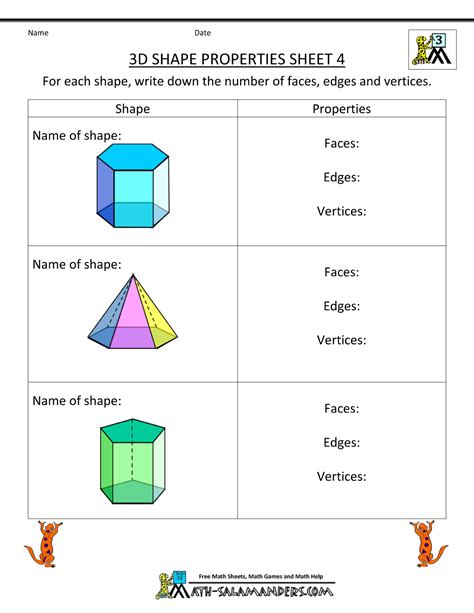 Free Printable Geometry Worksheets Rd Grade