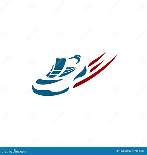 Speeding Running Shoe Symbol Icon Logo Sneaker Silhouette With Wings