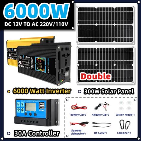 Zestaw Do Organizacji Falownik 6000W Panel S Oneczny 300W 18V Przeno Na