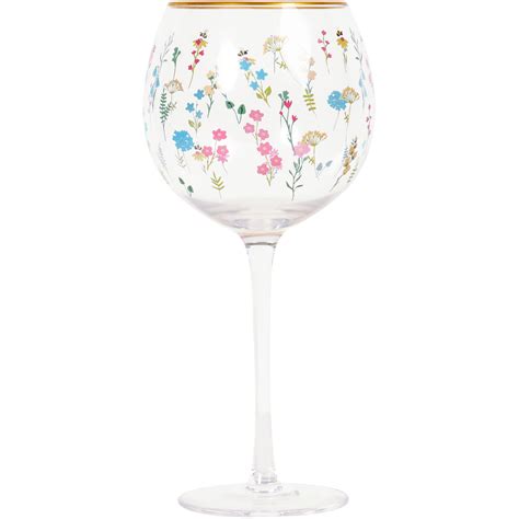 Flower Market Gin Glass Wilko