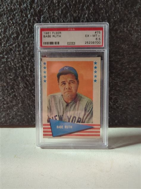 Babe Ruth 1961 Fleer 75 Baseball Greats Card PSA 7 NM EBay