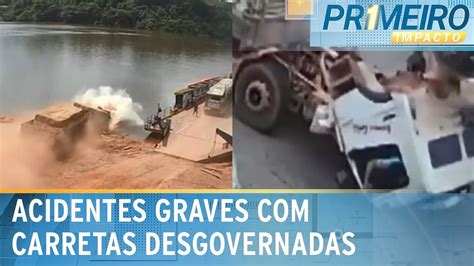 Carreta Desgovernada Cai Em Rio E Motorista Escapa Por Um Triz