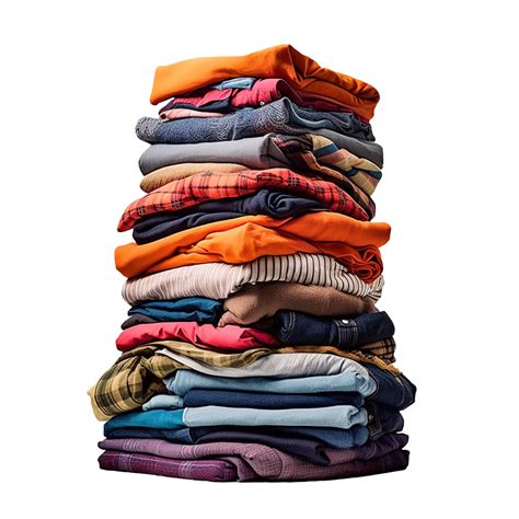 AI generated Stack of colorful clothes on transparent background ...