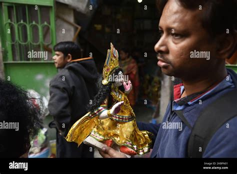 Preparation On The Eve Of Saraswati Puja Hindu Goddess In Kolkata