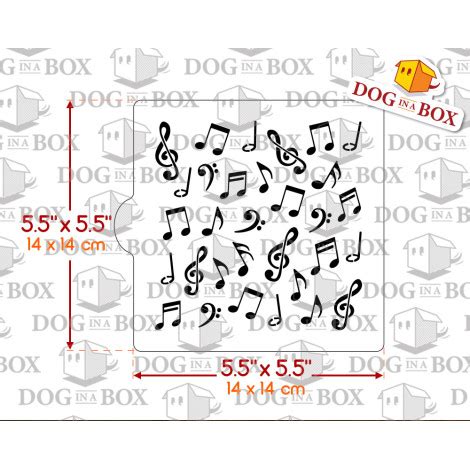 Musical Notes stencil n.2 - 5.5" x 5.5" stencil for cookies 14 x 14 cm