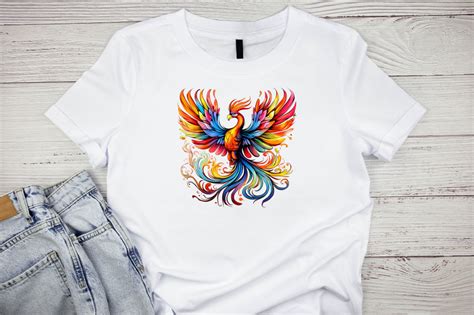 Rainbow Phoenix Sublimation Clipart By Bundlestshirt TheHungryJPEG